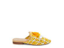 Load image into Gallery viewer, London Rag MARIANA WOVEN FLAT MULES WITH TASSELS
