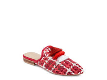 Load image into Gallery viewer, London Rag MARIANA WOVEN FLAT MULES WITH TASSELS
