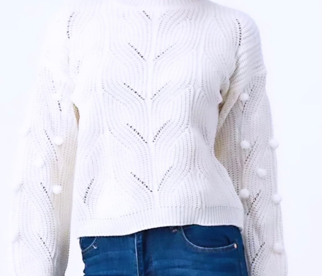 Pom Pom Knit Sweater